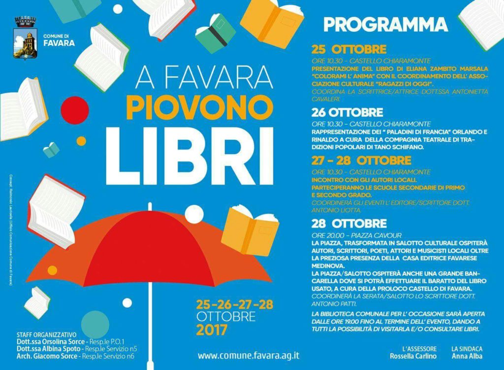 locandina a favara piovono libri